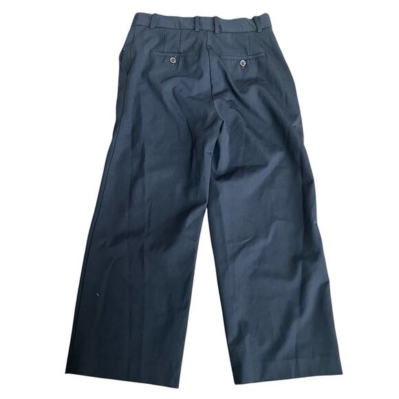 Babaton Navy Blue Wide Leg Trouser Pants Size 4 Cropped Wool Blend - Picture 10 of 13